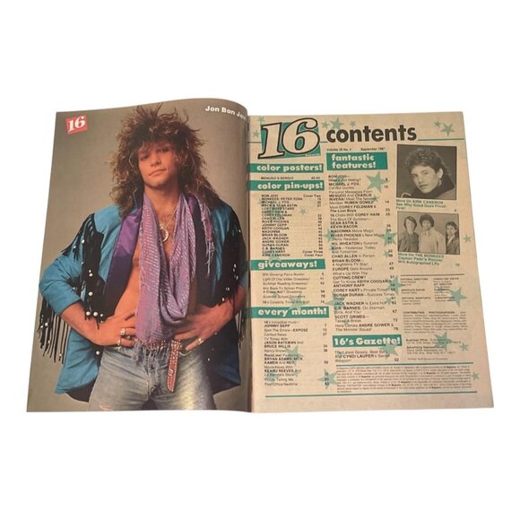 16 Magazine September 1987 Menudo Bon Jovi Duran Duran Corey Hart River Phoenix - Picture 2 of 7